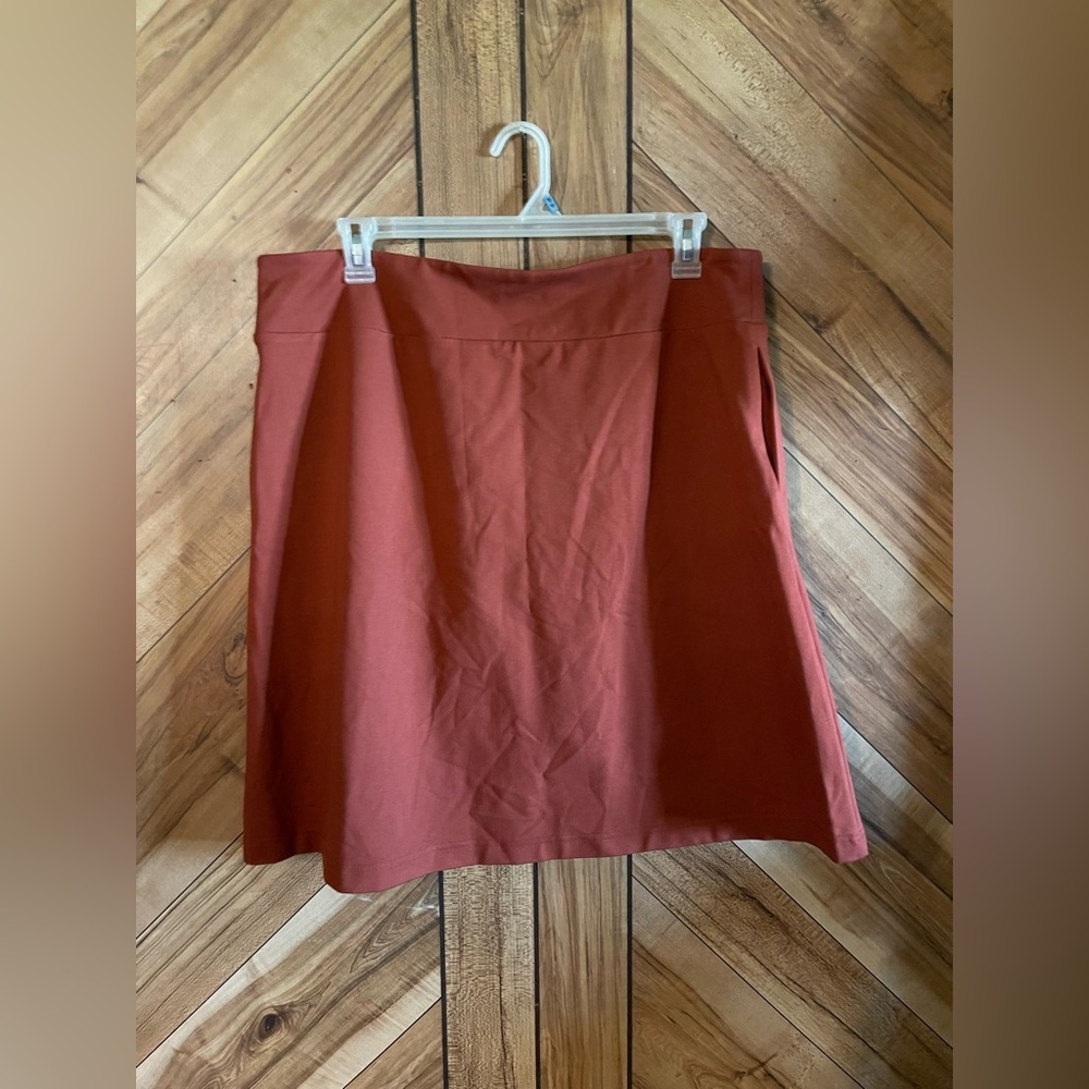 Betabrand XXL Plus Terracotta Orange Ponte Knit Skort Office Siren Travel - Picture 3 of 7